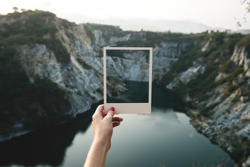 snapshot photo of a mountain landscape